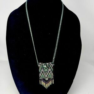 handmade beaded amulet bag necklace